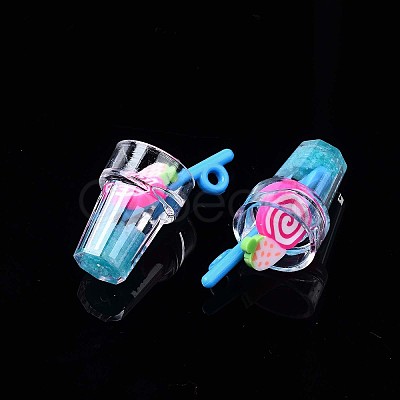 Imitation Fruit Tea Resin Pendants CRES-S359-31-1