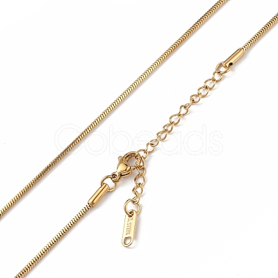 Ion Plating(IP) 304 Stainless Steel Round Snake Chain Necklace for Men Women NJEW-K245-012A-1