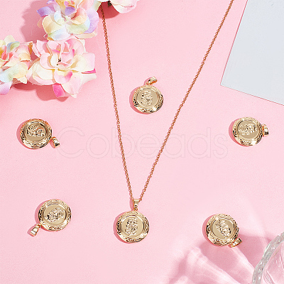 6Pcs Brass Locket Pendants KK-BBC0015-49-1