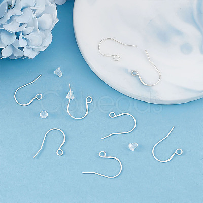 5 Pairs 925 Sterling Silver Earring Hooks STER-BBC0006-49S-1