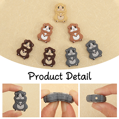 CHGCRAFT 16Pcs 4 Colors Squirrel Food Grade Eco-Friendly Silicone Beads SIL-CA0003-02-1