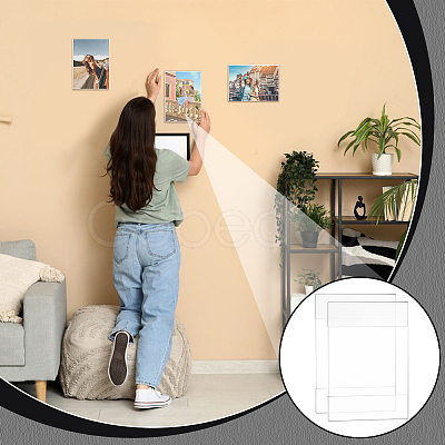 Rectangle Acrylic Table Card Display Frame and Double Faced Adhesive Tape AJEW-WH0609-493A-1