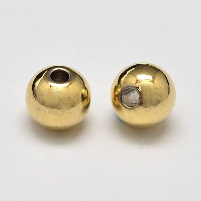 Rack Plating Brass Round Spacer Beads X-KK-I601-6mm-G-RS-1