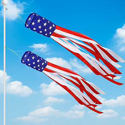 Independence Day Cloth Column Windsock Flag AJEW-WH20017-74A-1