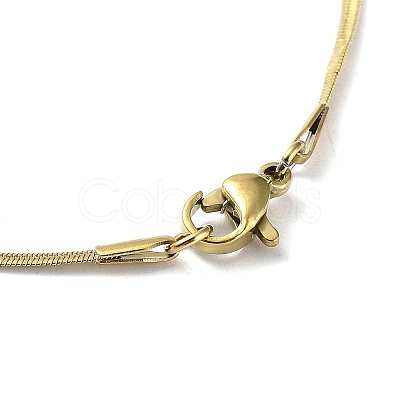304 Stainless Steel Flat Snake Chain Necklaces for Women NJEW-D058-03G-1