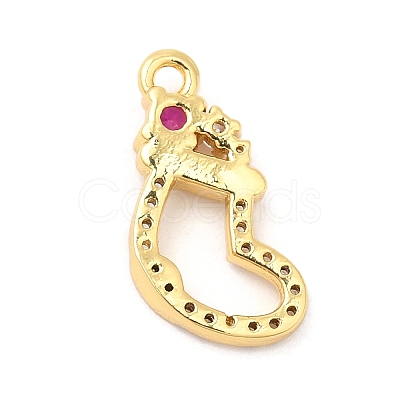 Rack Plating Brass Pave Cubic Zirconia Pendants KK-R150-10G-01-1