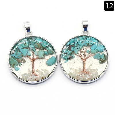 Synthetic Turquoise Pendants PW-WGDCF81-12-1