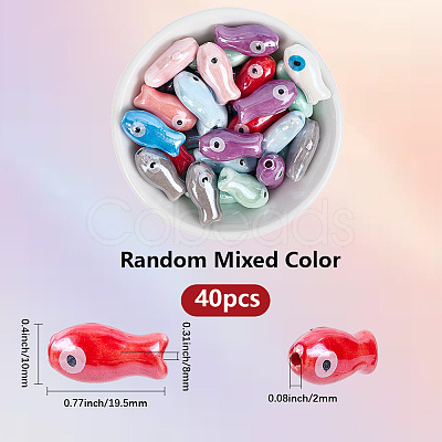 40Pcs Handmade Porcelain Beads PORC-LT0001-06-1