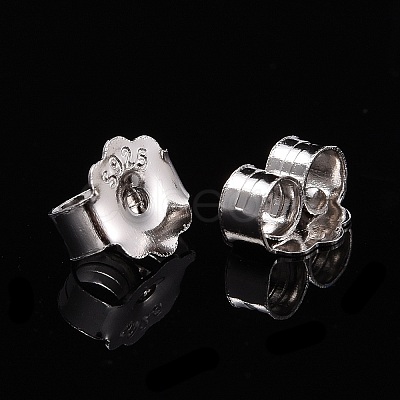 Rhodium Plated 925 Sterling Silver Friction Ear Nuts STER-L063-09P-1