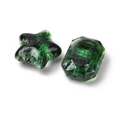 Two Tone Transparent Acrylic Beads OACR-Z041-19-1