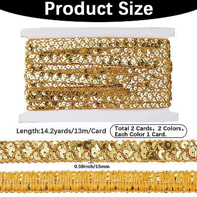 2Pcs 2 Colors Plastic & Polyester Paillette Beads OCOR-CY0002-10A-1