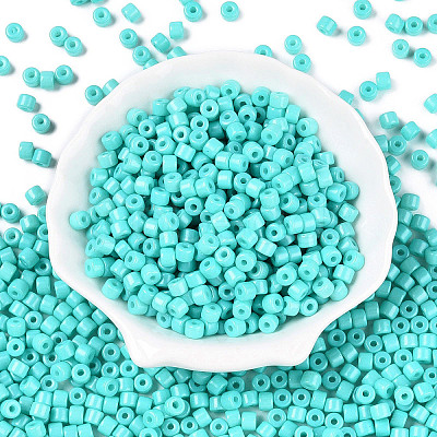 Opaque Baking Paint Glass Seed Beads SEED-T008-02O-1