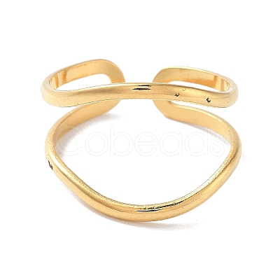 304 Stainless Steel Open Cuff Rings for Women RJEW-M020-07G-07-1