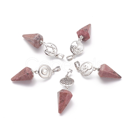 Natural Rhodochrosite Pendants G-O194-05-1