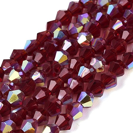 AB Color Plated Transparent Glass Beads Strands GLAA-G127-01-01C-1