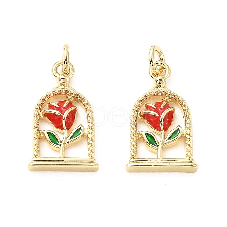 Brass Enamel Pendants KK-L237-009G-1