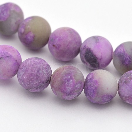 Natural & Dyed Gemstone Round Beads Strands X-G-D661-8mm-1-1