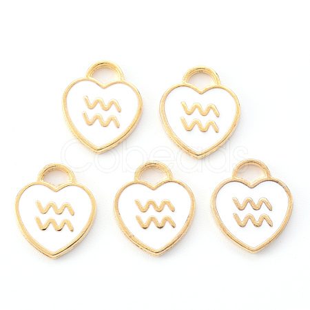 Light Gold Plated Alloy Enamel Pendants ENAM-R136-30-10-1