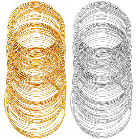 200Pcs 2 Colors Steel Memory Wire FIND-SP0002-08-1
