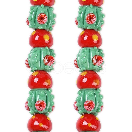 Handmade Lampwork Beads Strands LAMP-P066-02-1