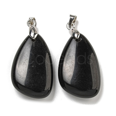 Natural Obsidian Pendants G-G147-02P-04-1