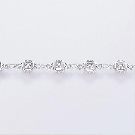 Tarnish Resistant 304 Stainless Steel Bar Link Chains STAS-G038-03P-1