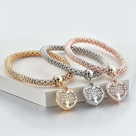 3Pcs Alloy Rhinestone Charm Bracelets WGE2207-01-1
