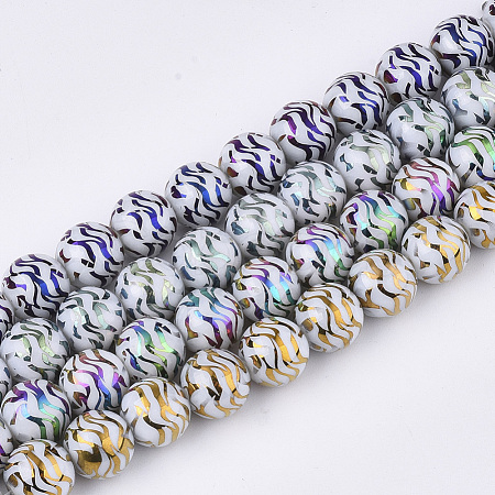 Electroplate Glass Beads Strands EGLA-S177-09B-M-1