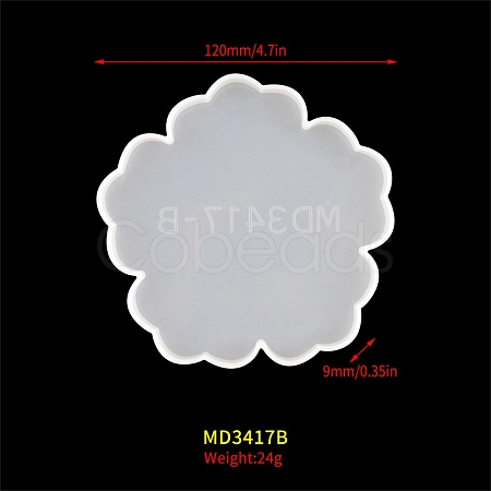 Flower DIY Food Grade Silicone Coaster Molds PW-WG19925-02-1