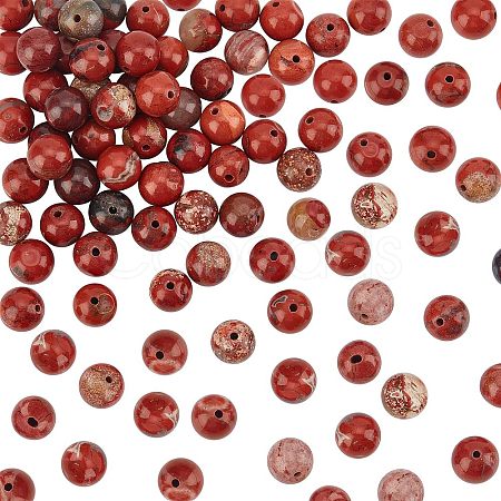 Olycraft Natural Red Jasper Beads Strands G-OC0001-13-1