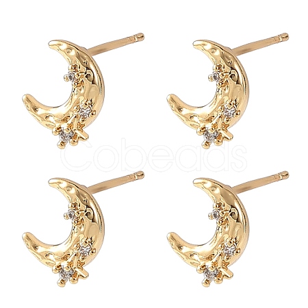 SHEGRACE Brass Micro Pave Cubic Zirconia Stud Earrings XGRQ4N353-703G-1