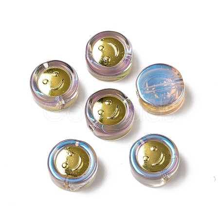 Transparent Spray Painted Glass Beads GLAA-I050-15A-1