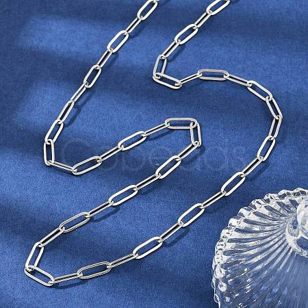 304 Stainless Steel Paperclip Chain Necklaces NJEW-H072-01P-1