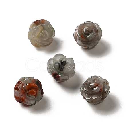 Natural African Bloodstone Carved Flower Beads G-O156-B-28-1