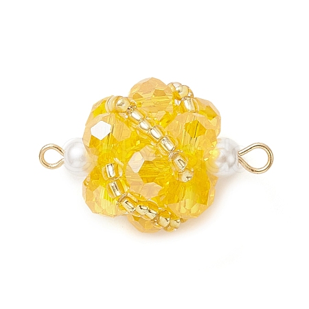 Glass Beaded Round Sphere Links PALLOY-MZ00874-06-1