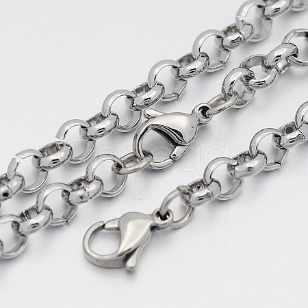 Tarnish Resistant 304 Stainless Steel Cross Rolo Chain Jewelry Sets SJEW-A077-01P-1