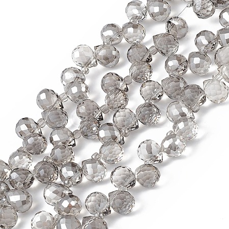 Transparent Electroplate Glass Beads Strands EGLA-F152B-PL01-1