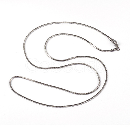 Non-Tarnish 304 Stainless Steel Square Snake Chains Necklaces LS-NJEW-K049-06P-1