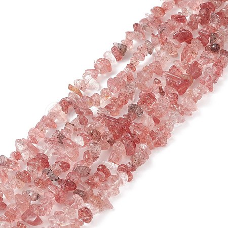 Natural Strawberry Quartz Chip Bead Strands LS-G-M205-56-1