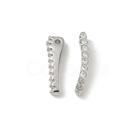 Brass Micro Pave Clear Cubic Zirconia Charms CU-CBA9FFD-01P-B-1