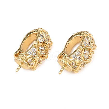 Brass Micro Pave Cubic Zirconia Peg Bails KK-C075-46G-1