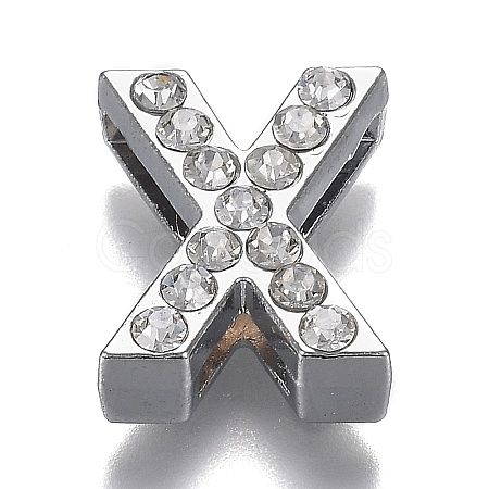 Alloy Letter Slide Charms RB-F034-01X-P-RS-1