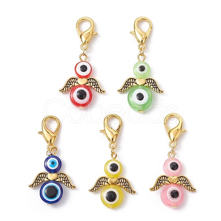 Ecil Eye Angel Resin Pendant Decorations HJEW-JM01514-01-1