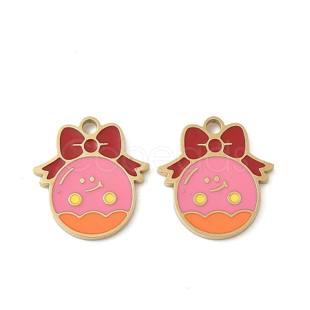 Christmas 304 Stainless Steel Enamel Pendants STAS-Z093-08Q-G-1