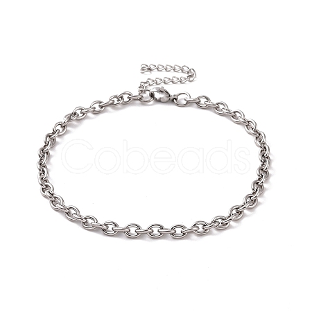 Non-Tarnish 304 Stainless Steel Cable Chain Bracelet for Men Women BJEW-E031-01P-04-1