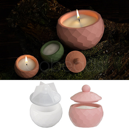 Faceted Round DIY Candle Cup Silicone Molds LS-DIY-Q037-07B-1