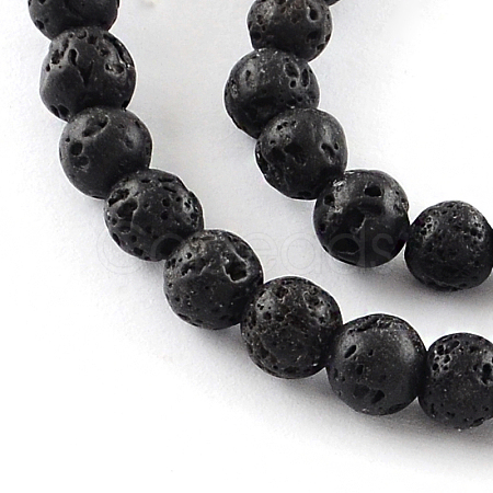 Natural Dyed Lava Rock Gemstone Round Bead Strands G-R293-03-1