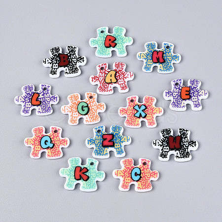 Printed Opaque Acrylic Pendants MACR-N018-11-1