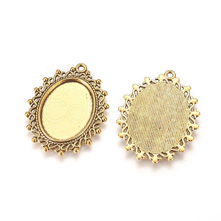 Zinc Alloy Pendant Settings for Cabochon & Rhinestone PALLOY-A15289-AG-LF-1
