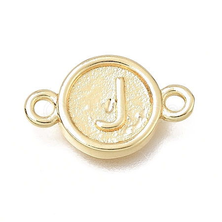 Brass Disc with Initial Links Connector Charms KK-E802-36G-J-1